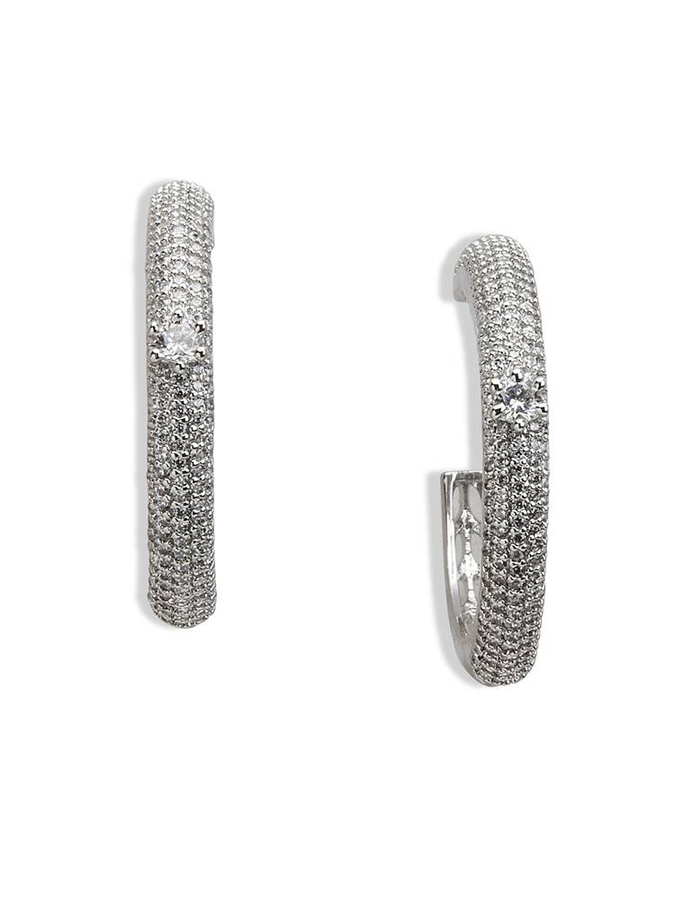 Diamante Eternity Hoop Earrings : WFEC508