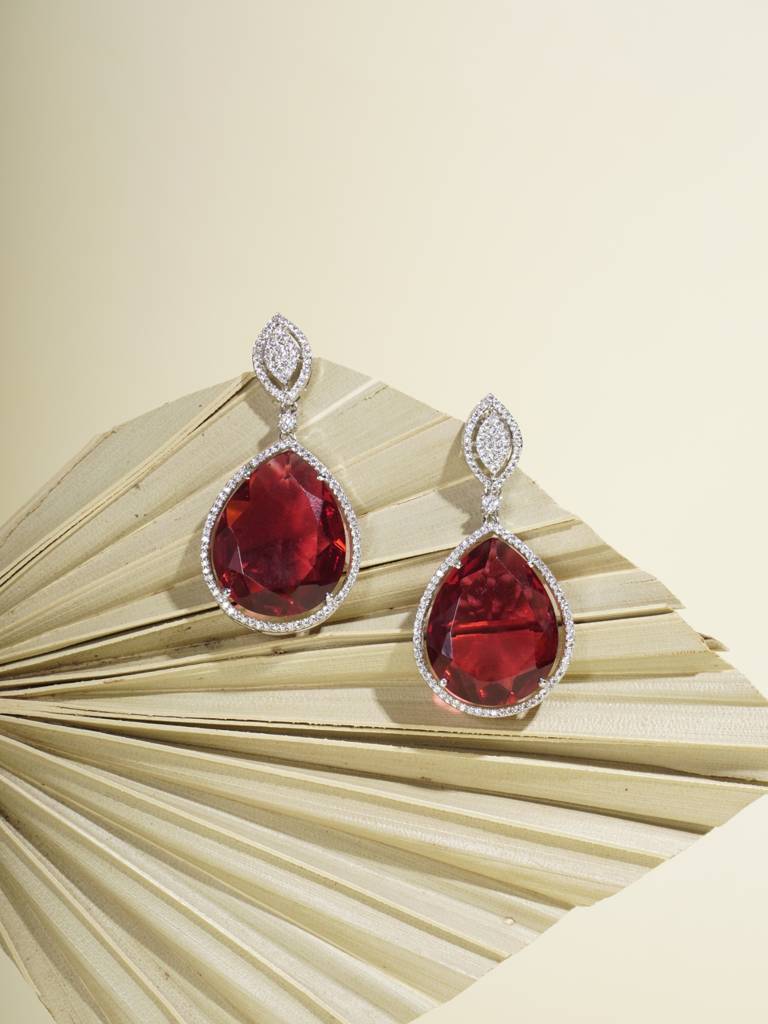 Scarlet Red Drop Earrings : WFEC510