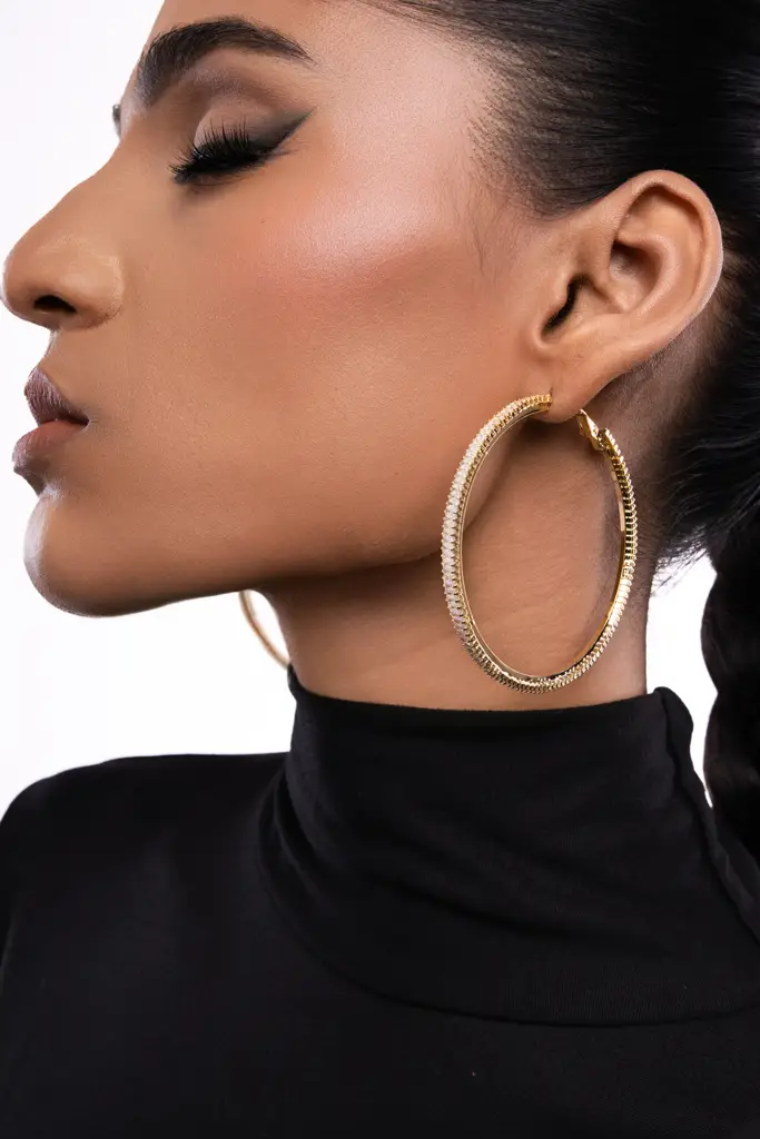 Nova Big Bling Hoop Earrings : WFEC513