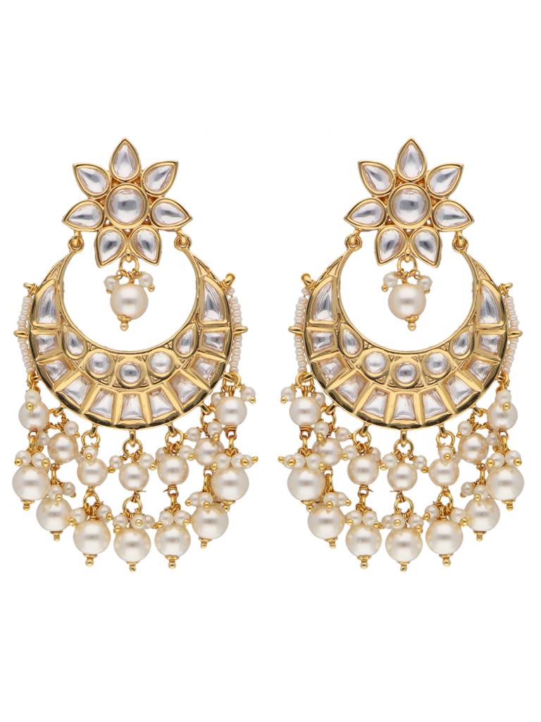 Layered Pearls Of Oyster Chandbaali Earrings : WFEE303