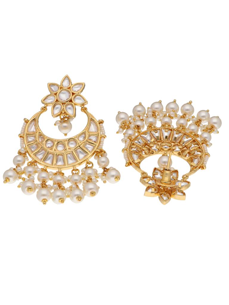Layered Pearls Of Oyster Chandbaali Earrings : WFEE303
