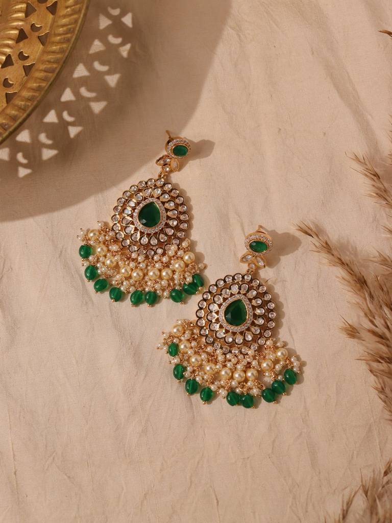Meira Emerald Green Cascade Earrings : WFEE400