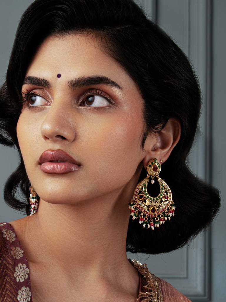 Meira Colours Of Spring Jadau Chandbalis : WFEE401