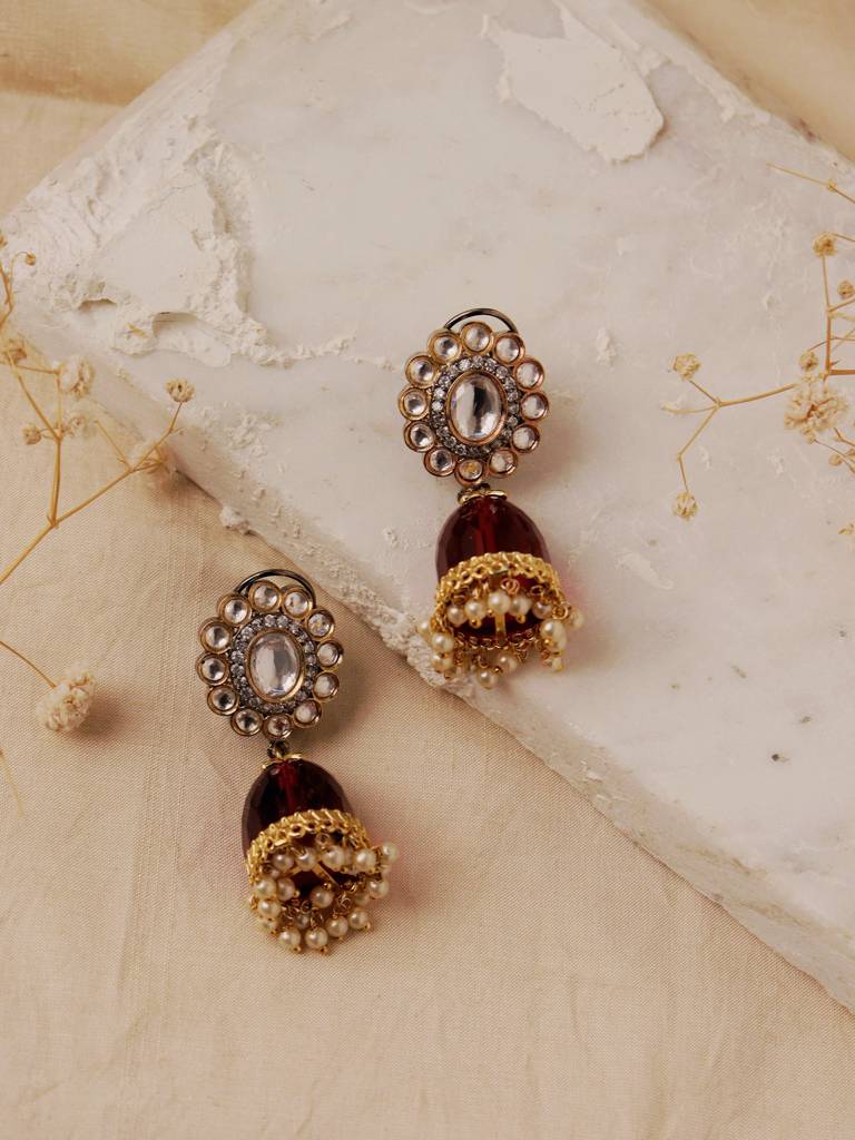 Meire Scarlett Kundan Jhumkis : WFEE411