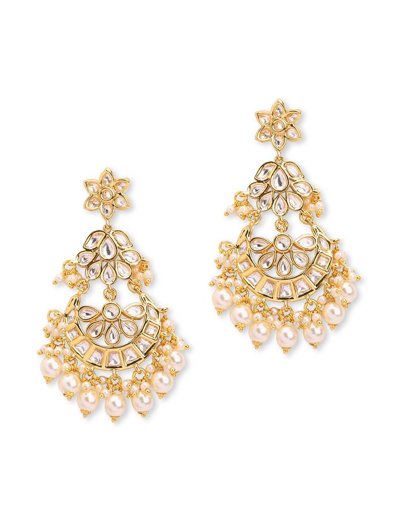 Meira Kundan And Pearl Layered Chandbali : WFEE413