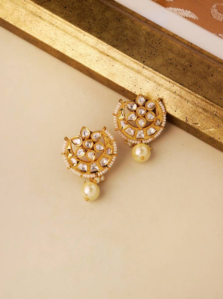 Meira Crescent Love Pearl Drop Earrings. : WFEE414