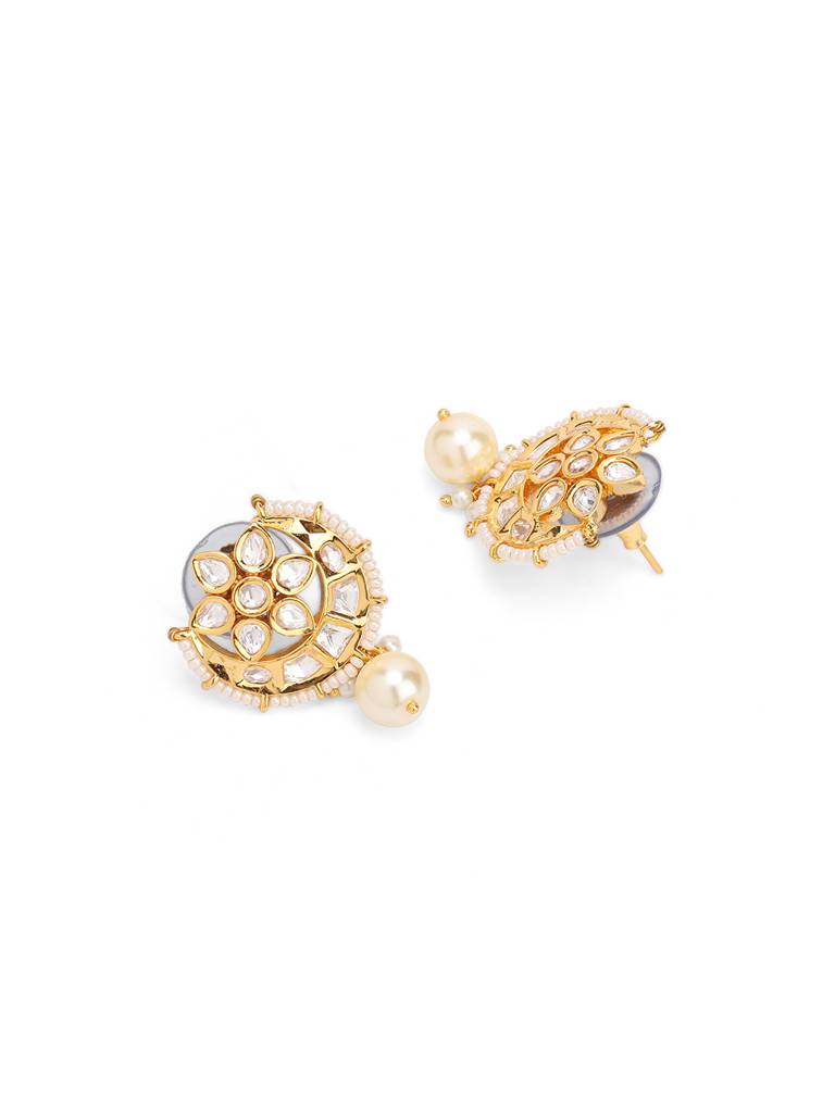 Meira Crescent Love Pearl Drop Earrings. : WFEE414
