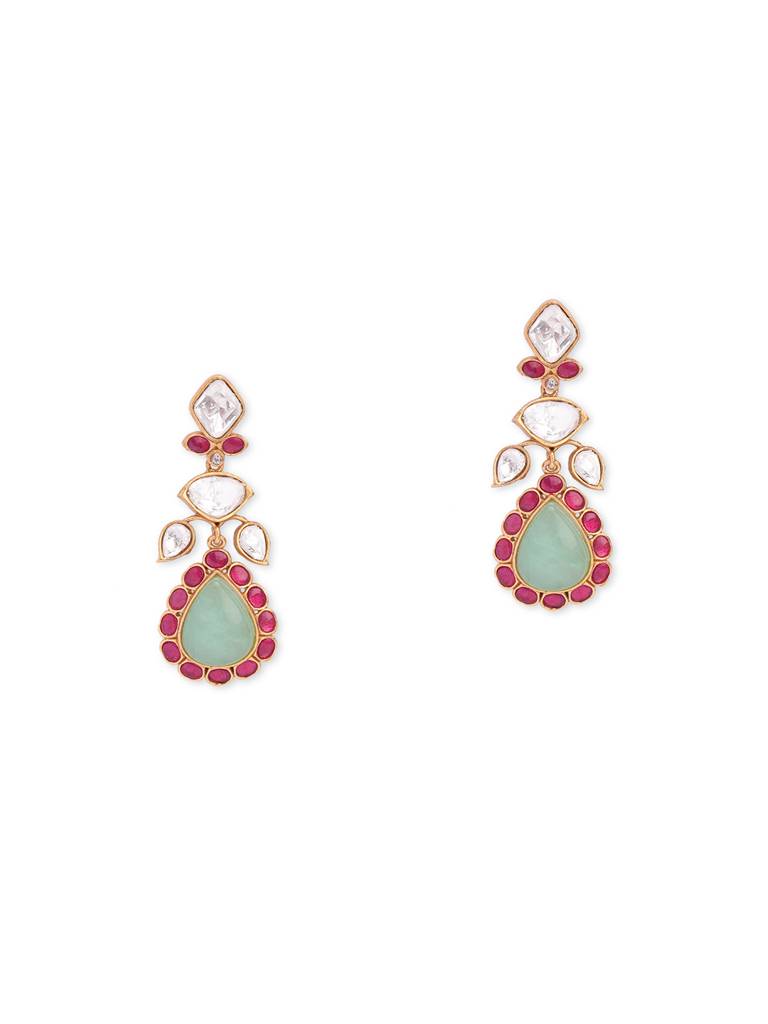 Meira Queen Of Jades Dangler Earrings : WFEE418