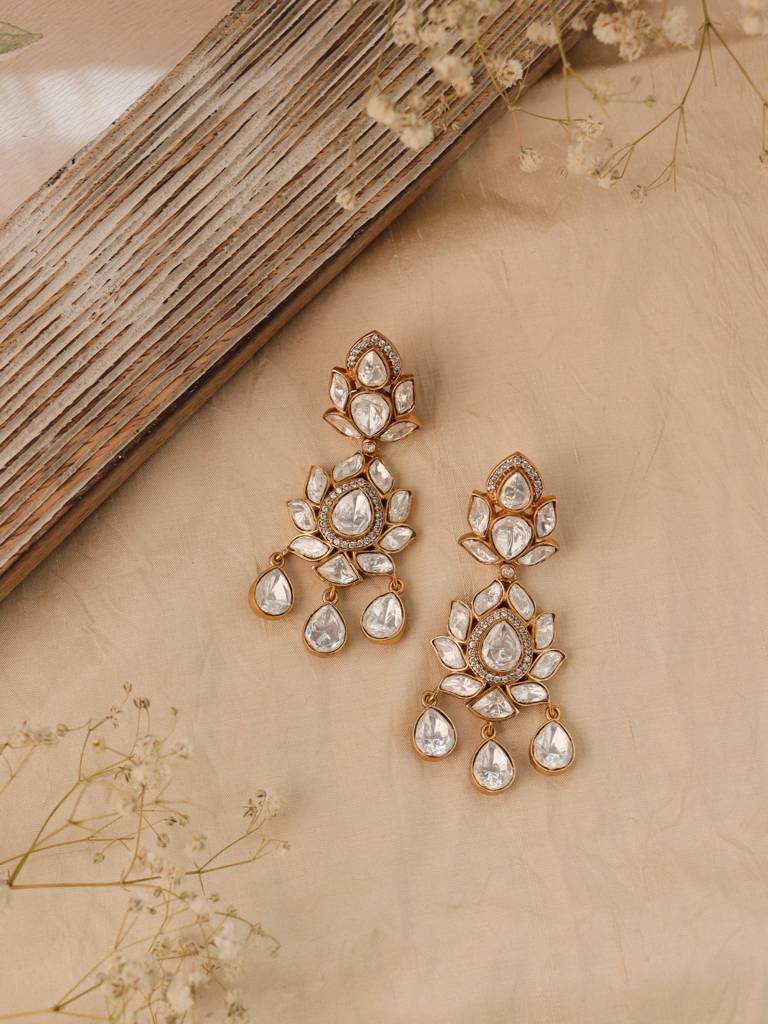 Meira Palash Polki Dangler Earrings : WFEE420