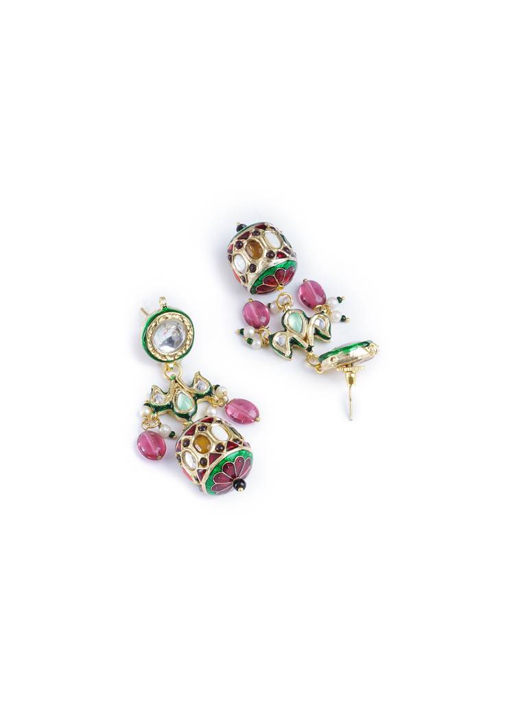 Navratna And Kundan Dangler Earrings : WFEE450