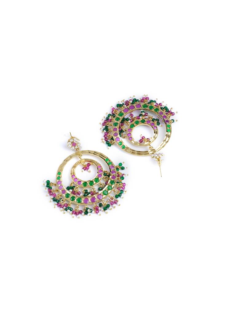 Multicolour Spring Jadau Chandbali : WFEE453