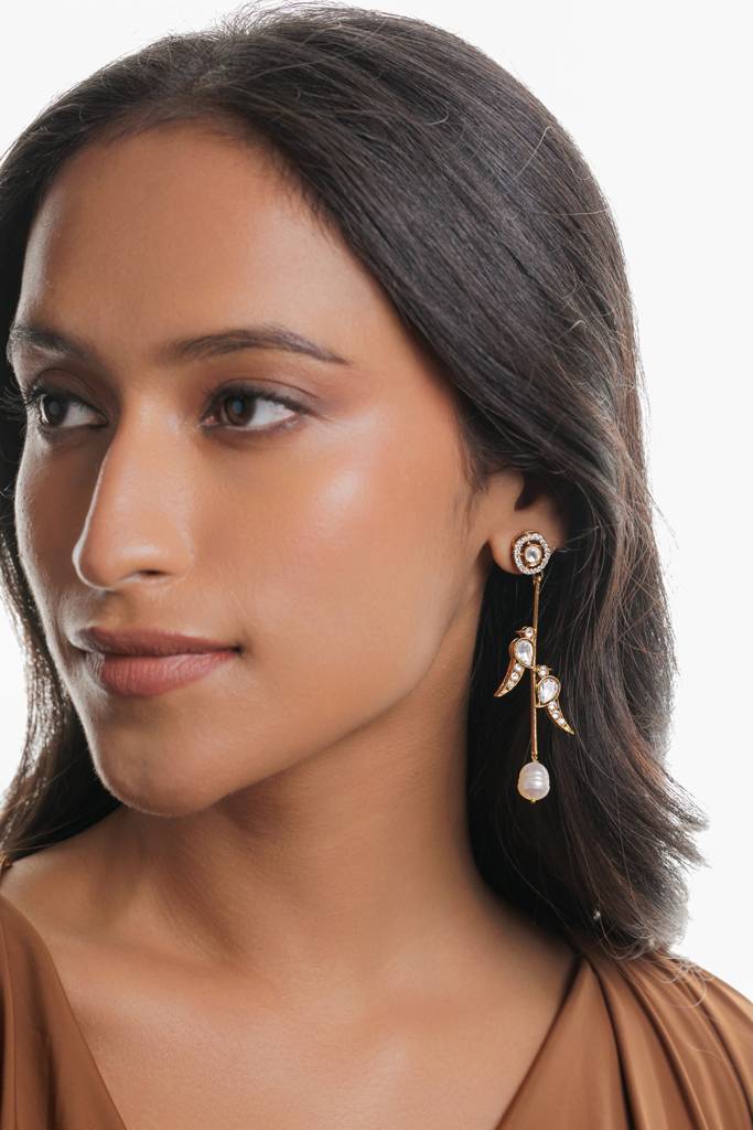 Dual Dove Pearl Drop  Earring : WFEE457