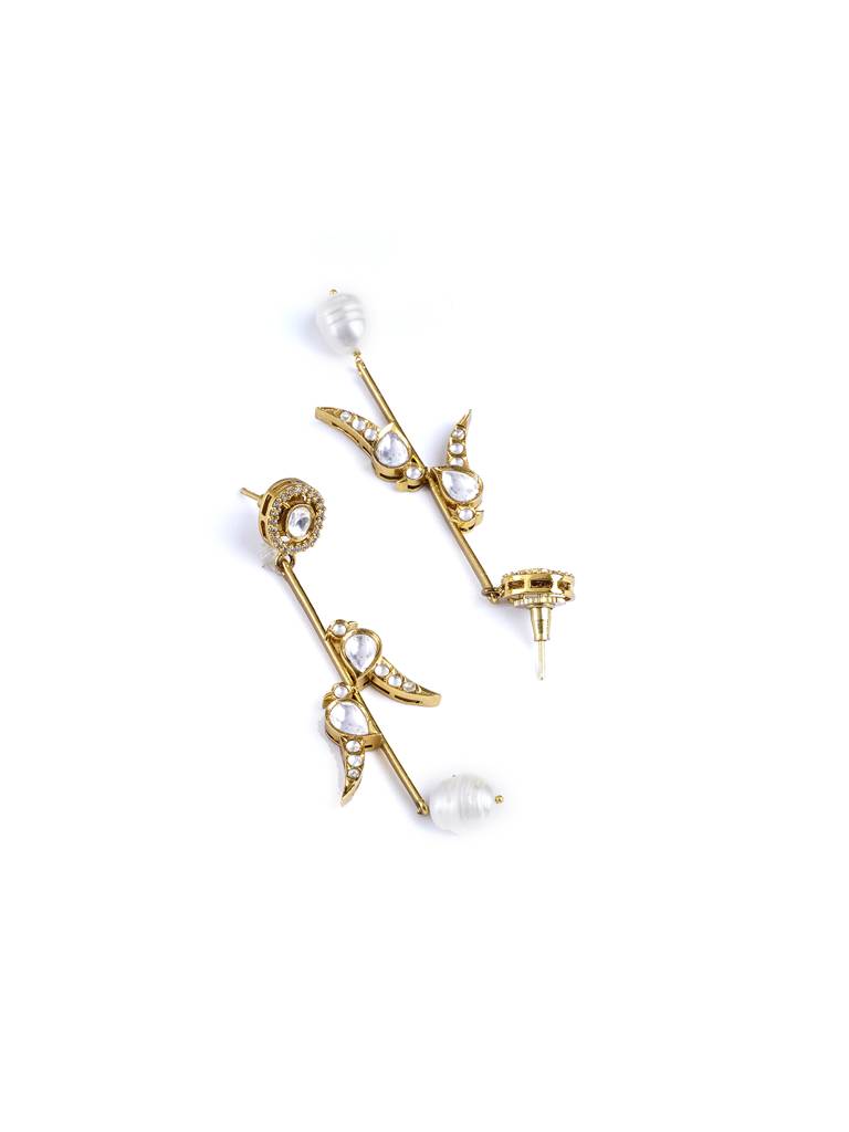 Dual Dove Pearl Drop  Earring : WFEE457