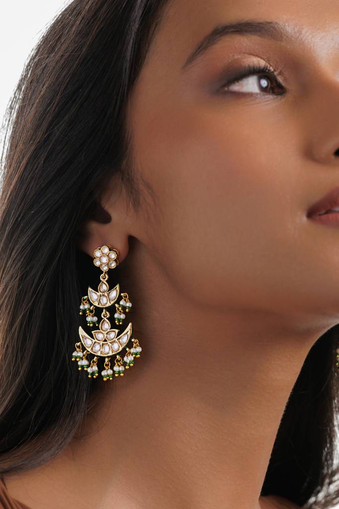 Kundan And Pearl Layered Chaandbalis : WFEE458