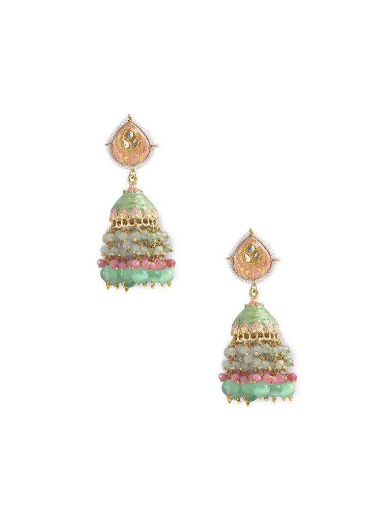 Pastel Hued Jhumki Drop Earrings : WFEE459