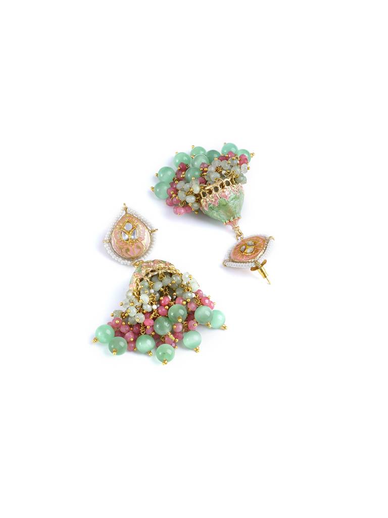 Pastel Hued Jhumki Drop Earrings : WFEE459