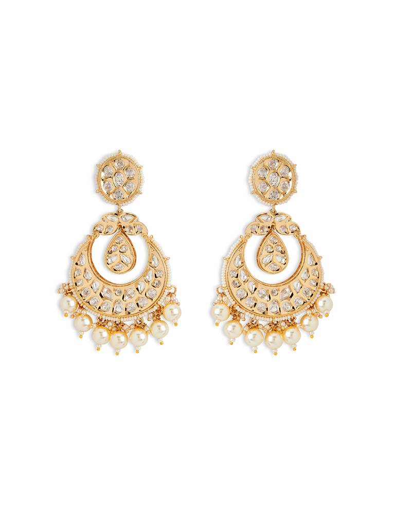 Pearl Stringed Kundan Chandbali : WFEE470