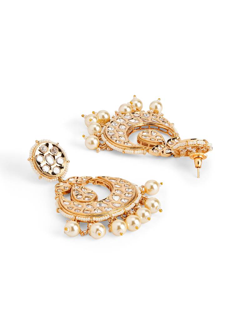 Pearl Stringed Kundan Chandbali : WFEE470