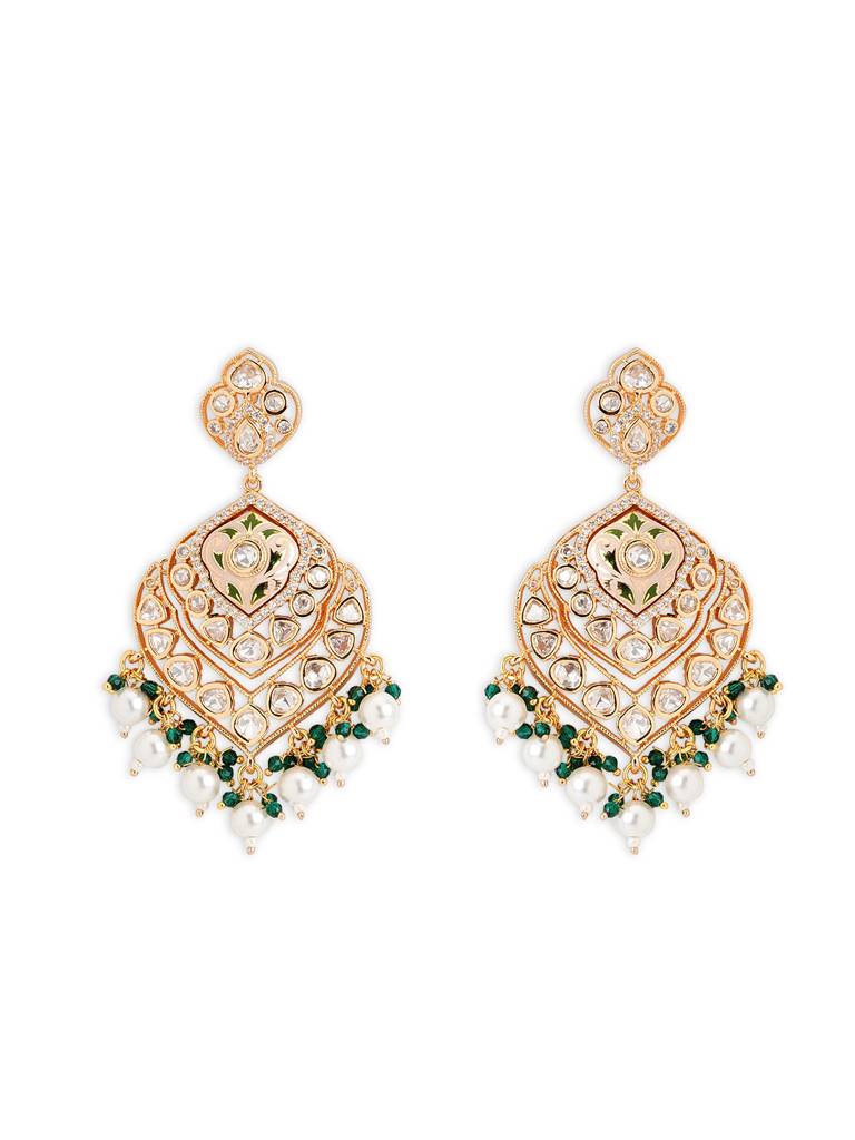 Pastel Spring Kundan Plume Earrings : WFEE474