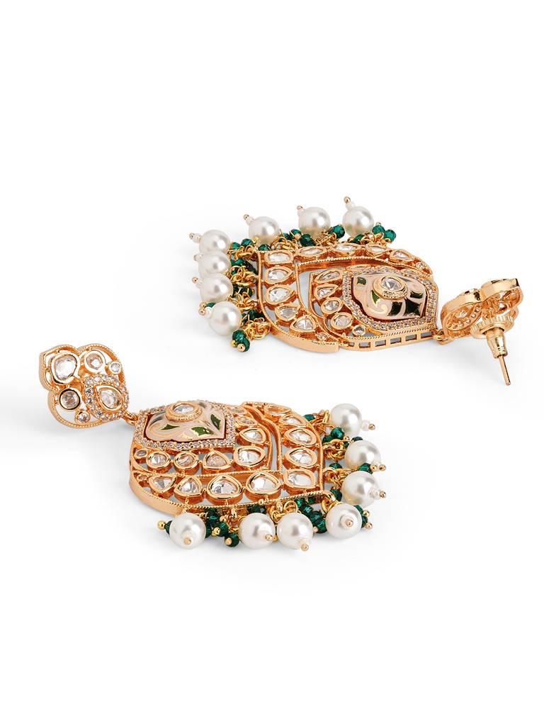 Pastel Spring Kundan Plume Earrings : WFEE474