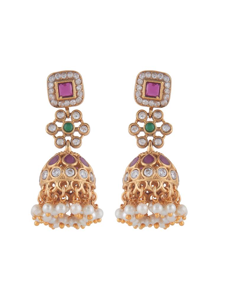 Meira Petite Ruby Studded Jhumki : WFEE500