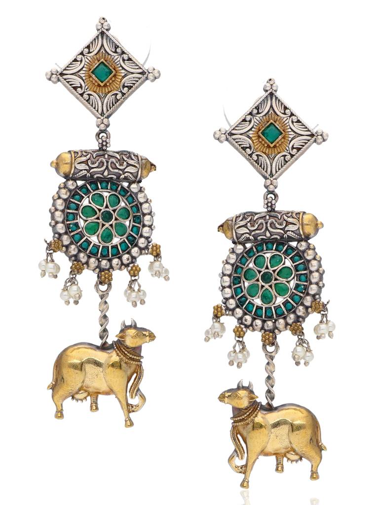 Aria Dual Tone Nandi Earrings : WFEO368