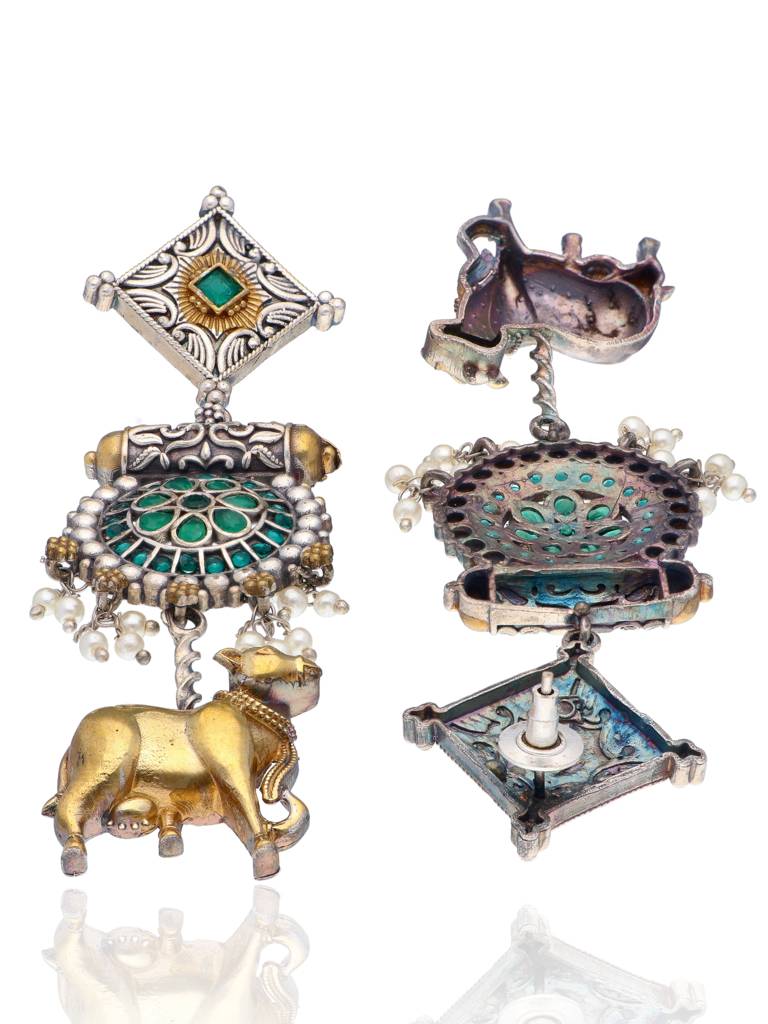 Aria Dual Tone Nandi Earrings : WFEO368