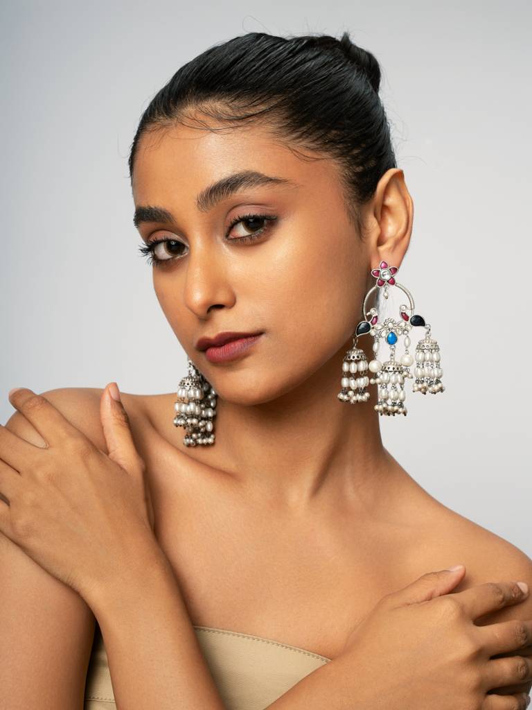 Gypsy Empress Trio Jhumki Earrings : WFEO404