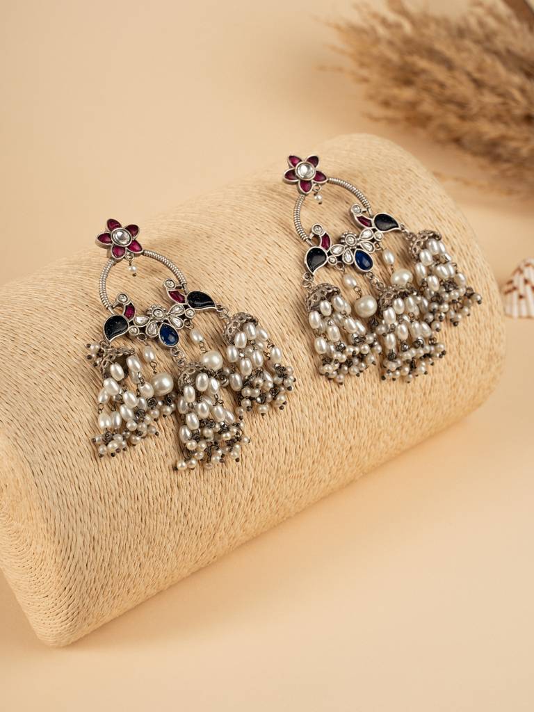 Gypsy Empress Trio Jhumki Earrings : WFEO404