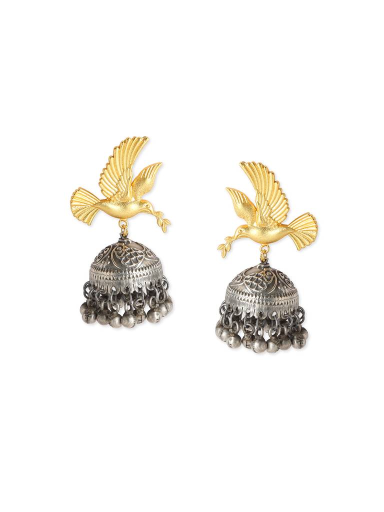 The Birds Of Heaven Dual Tone Jhumkas : WFEO406