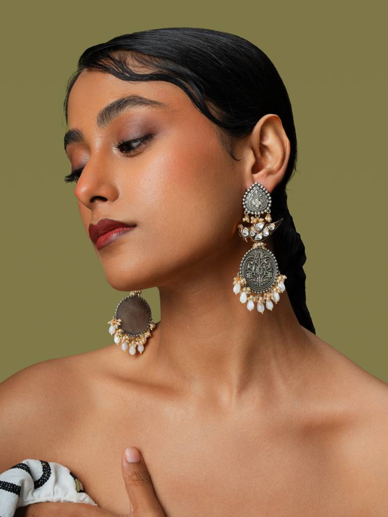 Gypsy Kundan Songbird Dangler Earrings : WFEO408