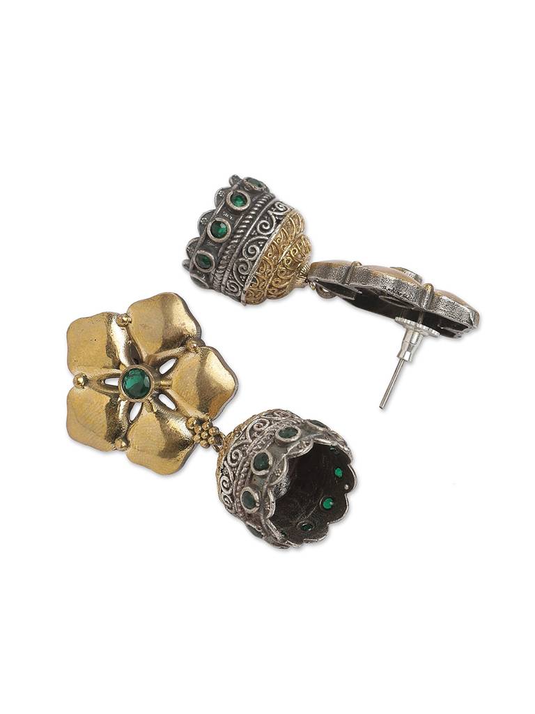 Gypsy Gilded Flower Jhumki Earrings : WFEO409