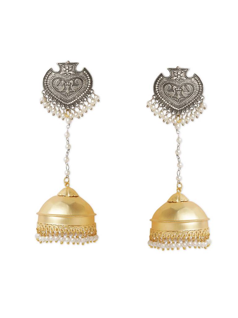 Dual Tone Dynasty Shoulder Duster Jhumkas : WFEO411