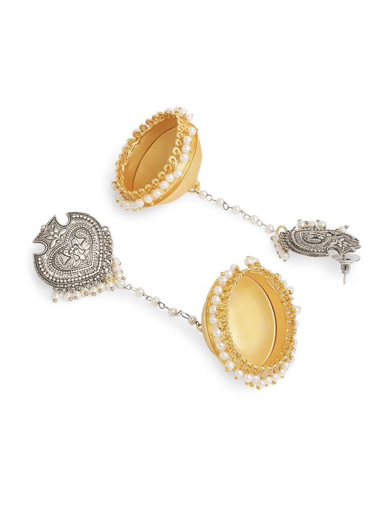Dual Tone Dynasty Shoulder Duster Jhumkas : WFEO411