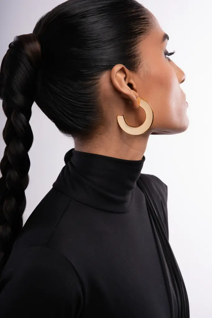 Nova Bezelled Hoop Earrings : WFEP107