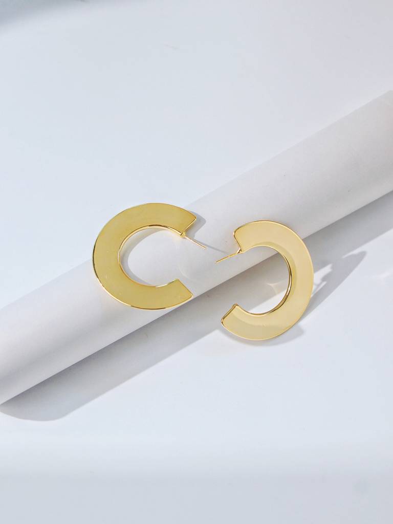 Nova Bezelled Hoop Earrings : WFEP107