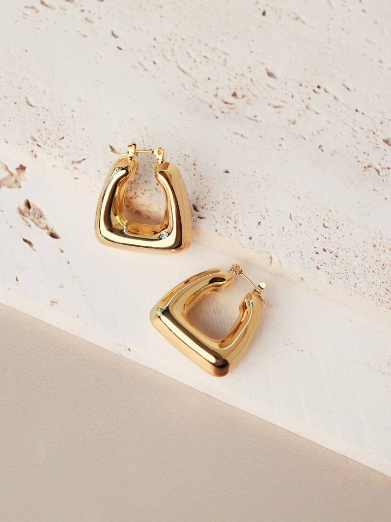Nova Block Hoop Earrings : WFEP110