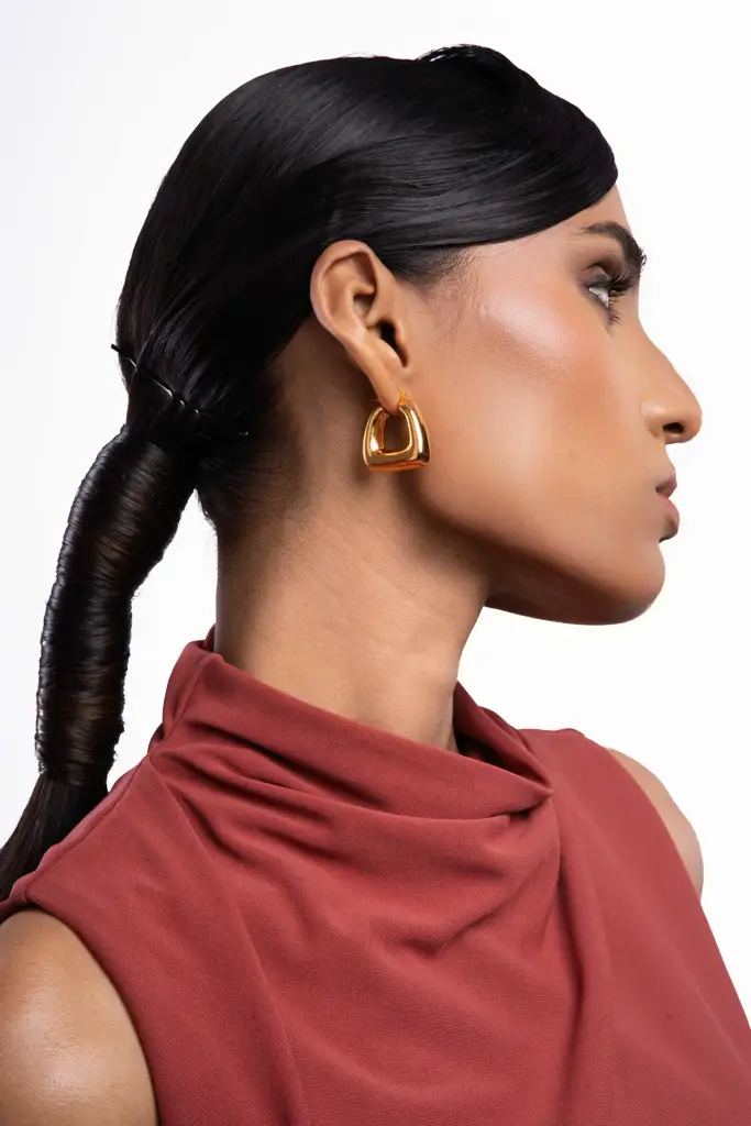 Nova Block Hoop Earrings : WFEP110