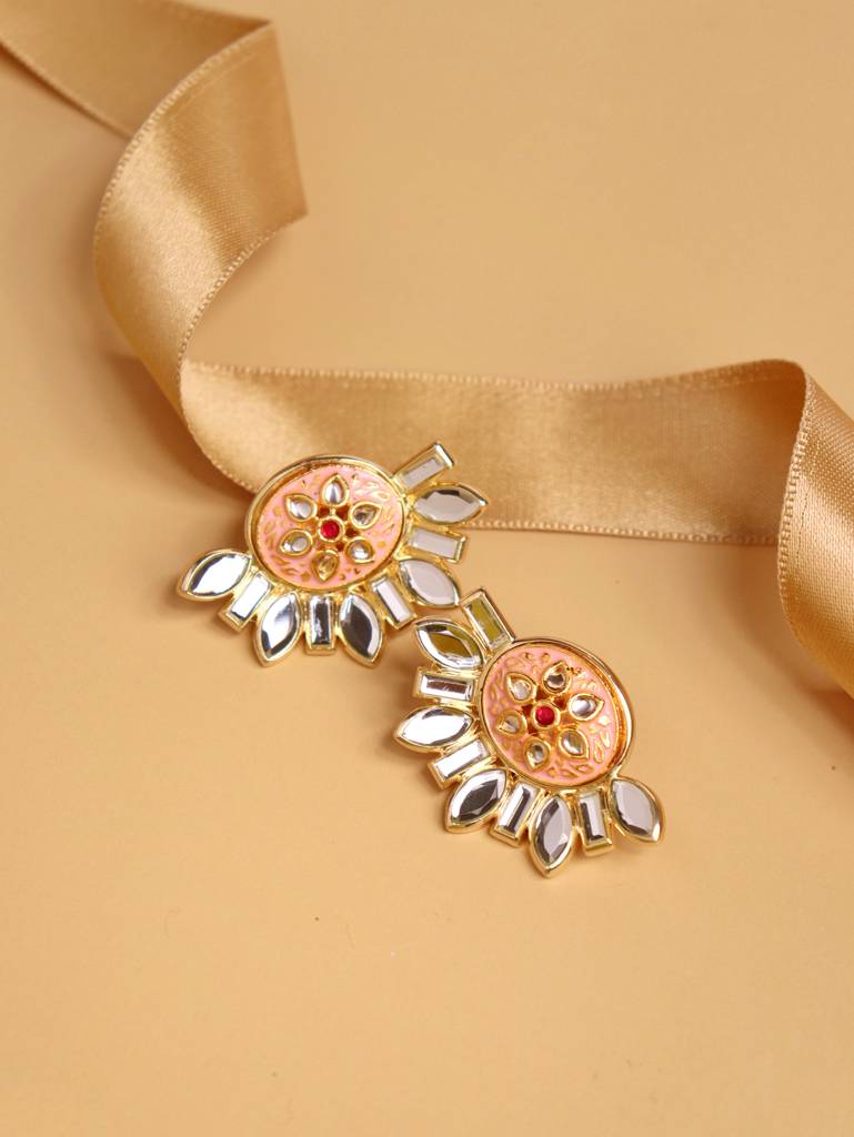 The Pearl Story - 30 Mm Champagne Shell Pearl Statement Studs : WFES34