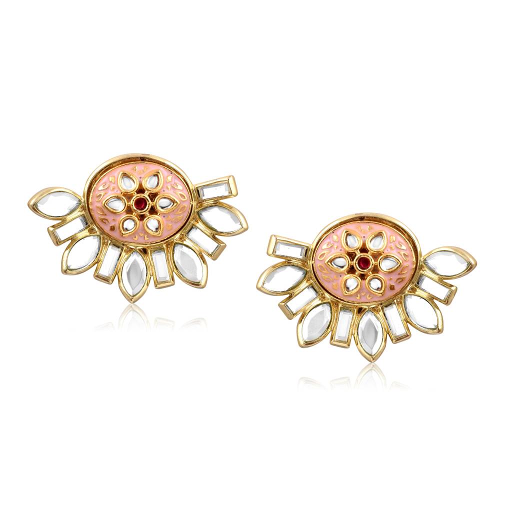 The Pearl Story - 30 Mm Champagne Shell Pearl Statement Studs : WFES34
