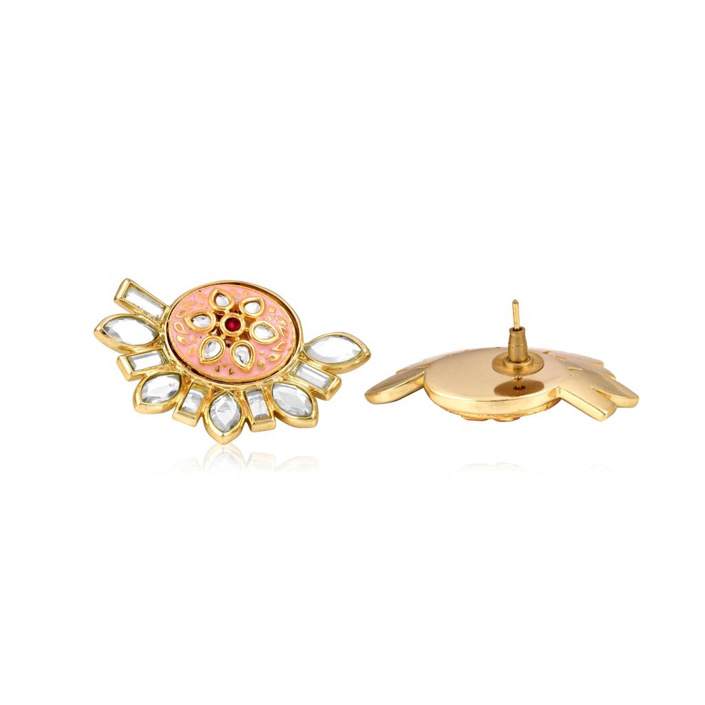 The Pearl Story - 30 Mm Champagne Shell Pearl Statement Studs : WFES34