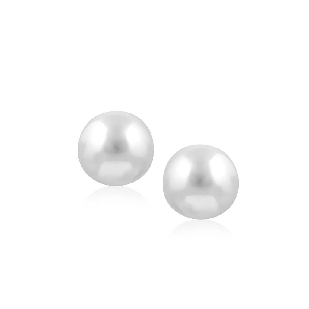 The Pearl Story - 20 Mm Ivory White Shell Pearl Stud : WFES37