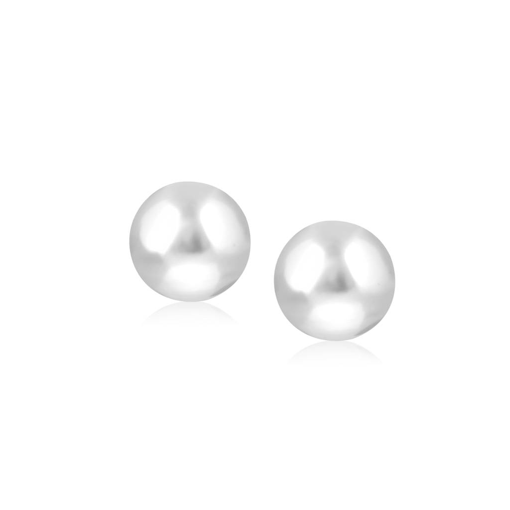 The Pearl Story - 25 Mm White Shell Pearl Statement Studs : WFES42