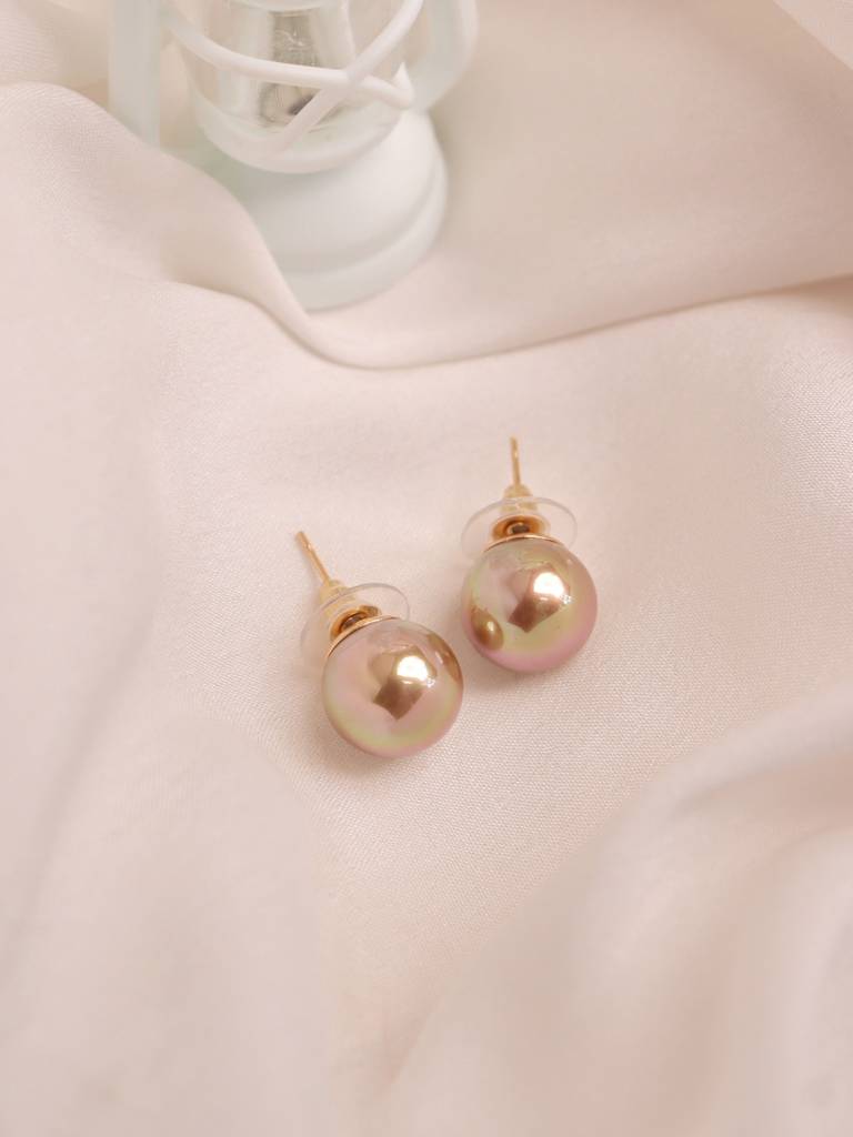 The Pearl Story - Champagne Pearl Stud Earrings : WFES53