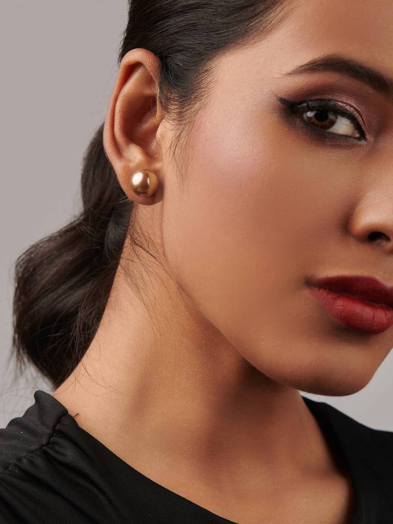 The Pearl Story - Champagne Pearl Stud Earrings : WFES53