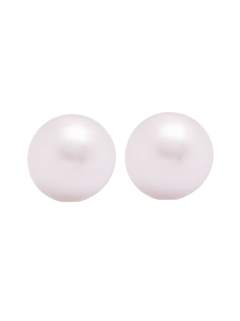 The Pearl Story - Moon White Half Pearl Stud Earrings : WFES55