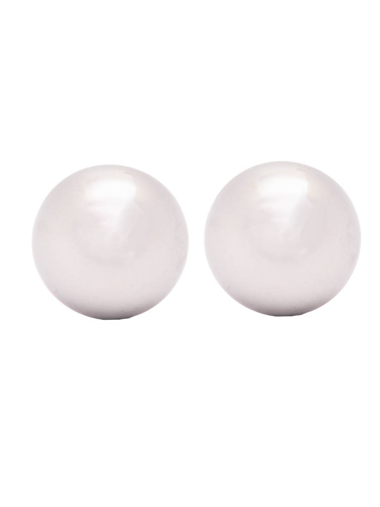 The Pearl Story - Mystic Grey Button Pearl Stud Earrings : WFES59