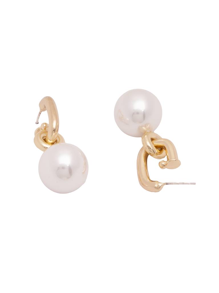 The Pearl Story - White Pearl Linked Drop Earrings : WFES64