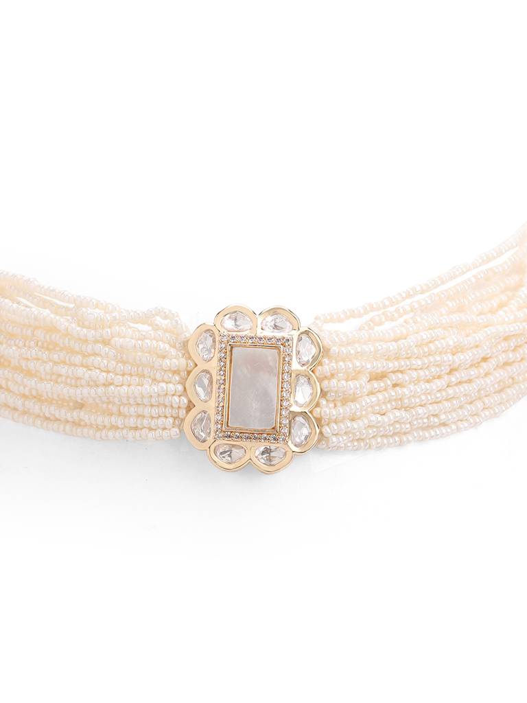 Meira Glimmer Pearl Choker Necklace : WFNE400