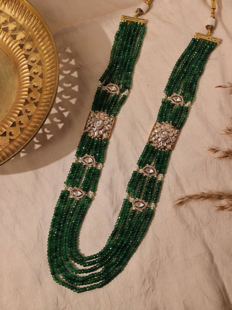 Meira Heritage Emerald Green Long Necklace : WFNE401